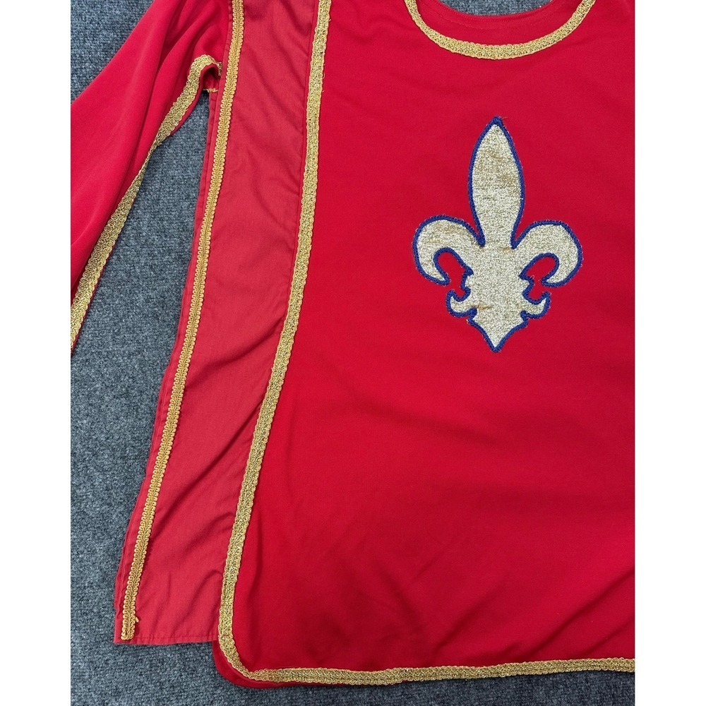 Two Vintage 80s Medieval Knight Musketeer Halloween Costumes Red Gold Tunics - Picture 9 of 13